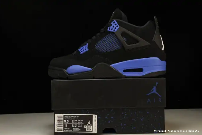 Official Maikesneakers Black Retro Jordan 4 CT8527-018 Game Royal 0617